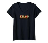 Womens Iceland Volcano 2025 Reykjavik Travel Tops, Tees & Souvenirs V-Neck T-Shirt