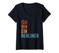 Womens Ich bin EIN Berliner V-Neck T-Shirt