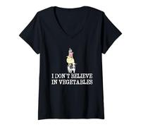 Womens Ich Glaube Nicht an Gemüse Carnivore Diet V-Neck T-Shirt