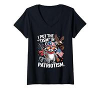 Womens Ich setzze Das 'Tism' in Patriotism V-Neck T-Shirt