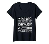 Womens Ichthyologist Funny Skills Sarcastic Coffee Beer Science V-Neck T-Shirt