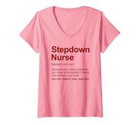 Womens ICU Step Down Nurse Funny Dictionary Meaning V-Neck T-Shirt