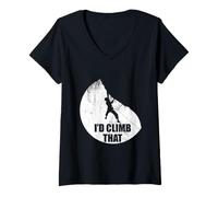 Women's I'd Climb that Funny Climbing Design for Climbers V-Neck T-Shirt