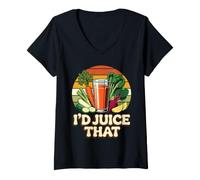 Women's I'd Juice that Healthy Smoothie Nutrition Puns V-Neck T-Shirt