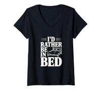 Women's I'd Rather Be in Bed V-Neck T-Shirt