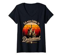 Women's I'd Rather Be in Germany V-Neck T-Shirt