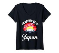 Women's I'd Rather Be in Japan V-Neck T-Shirt