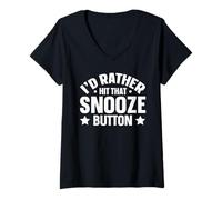 Women's I'd Rather Hit that Snooze Button V-Neck T-Shirt