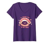 Womens Id Rather Stay in My Shell V-Neck T-Shirt