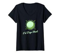 Women's I'd Tap that Funny Golf Golfer Golfing Golf Ball Pun Lover V-Neck T-Shirt