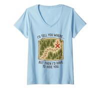 Womens Id Tell You Where But Then Id Have to Hide You Morel Hunter V-Neck T-Shirt