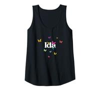 Womens IDA - Adorable girl name with colorful Butterlies Tank Top