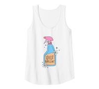 Womens Idiot Repellent Spray Bottle Funny Sarcastic Quote Tank Top