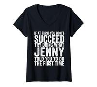 Women's If At First You Don't Succeed Try Doing What Jenny Told You V-Neck T-Shirt