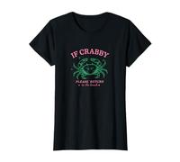 Womens IF CRABBY, PLEASE RETURN TO THE BEACH, Cute Crab,Retro Vibes T-Shirt