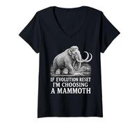Womens If Evolution Reset I'm Choosing a Mammoth Funny Ice Age V-Neck T-Shirt