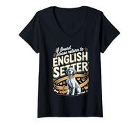 Women's If Found Please Return to My English Setter Dog V-Neck T-Shirt