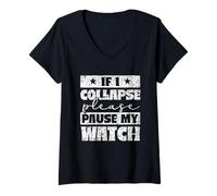 Womens If I Break Down Please Stop My Watch Running V-Neck T-Shirt