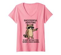 Womens If I Ever Get Rabies Biting List Bite Threat Jokes V-Neck T-Shirt