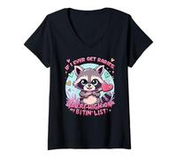 Womens If I Ever Get Rabies, You're High on My Bitin’ List, Kawaii V-Neck T-Shirt