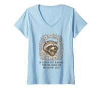 Womens If I Ever Get Rabies You're High On My Biting List Raccoon V-Neck T-Shirt