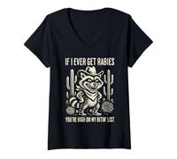 Womens If I Ever Get Rabies You're High On My Biting List Raccoon V-Neck T-Shirt