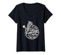 Womens If I Had Feelings They'd Be for You Skeleton V-Neck T-Shirt