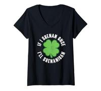 Womens If I Shenan Once I’ll Shenanigan Funny St Patrick's Day V-Neck T-Shirt