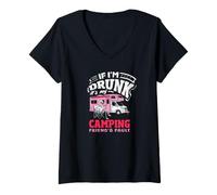 Women's If I'm Drunk It's My Camping Friend's Fault RV V-Neck T-Shirt