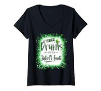 Womens If I'm drunk It's my Sister's fault Irish Patricks Tie Dye V-Neck T-Shirt