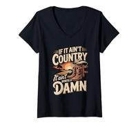 Women's If It Ain't Country It Ain't Worth A Damn V-Neck T-Shirt