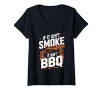Women's If It Aint Smoke It Aint BBQ Pitmaster V-Neck T-Shirt