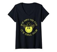 Womens If it ain't yeehaw it's hell naw V-Neck T-Shirt