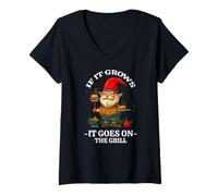 Women's IF IT Grows IT GOES ON THE Grill V-Neck T-Shirt