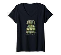 Women's If It Involves Jesus and Basketball Count Me in V-Neck T-Shirt
