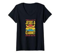 Women's If It Involves Jesus and Clarinet Count Me in V-Neck T-Shirt