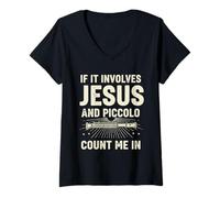 Women's If It Involves Jesus and Piccolo Count Me in V-Neck T-Shirt