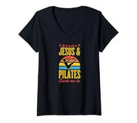Women's If It Involves Jesus and Pilates Count Me in V-Neck T-Shirt
