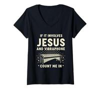 Women's If It Involves Jesus and Vibraphone Count Me in V-Neck T-Shirt