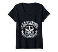 Womens If It Involves Running It Doesn't Involve Me |- V-Neck T-Shirt
