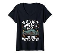 Womens If It's Not Under A Rock Lizard Reptile Nature Explorer V-Neck T-Shirt