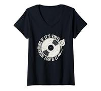 Womens If It's Vinyl It's Not Hoarding Music V-Neck T-Shirt