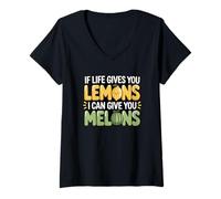 Womens If Life Gives You Lemons I Can Give You Melons V-Neck T-Shirt