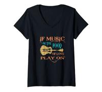 Womens If music be the food of love, play on. Guitar Shakespeare V-Neck T-Shirt