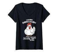 Womens If Swearing Burned Calories I'd Be A Skinny Funny Chicken V-Neck T-Shirt