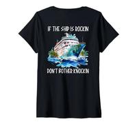 Womens If The Ship Is Rockin Don't Bother Knockin Honeymoon Cruise V-Neck T-Shirt