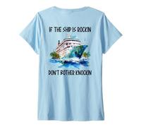 Womens If The Ship Is Rockin Don't Bother Knockin Honeymoon Cruise V-Neck T-Shirt