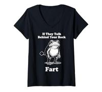 Women's If They Talk Behind Your Back Fart Frog V-Neck T-Shirt