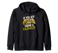Womens If You Ate Today Thank A Farmer Graphic Gift Farmer Zip Hoodie