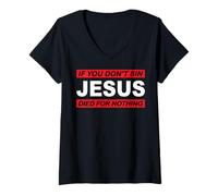 Womens If you don't sin Jesus died for nothing #8 trve Metalhead V-Neck T-Shirt